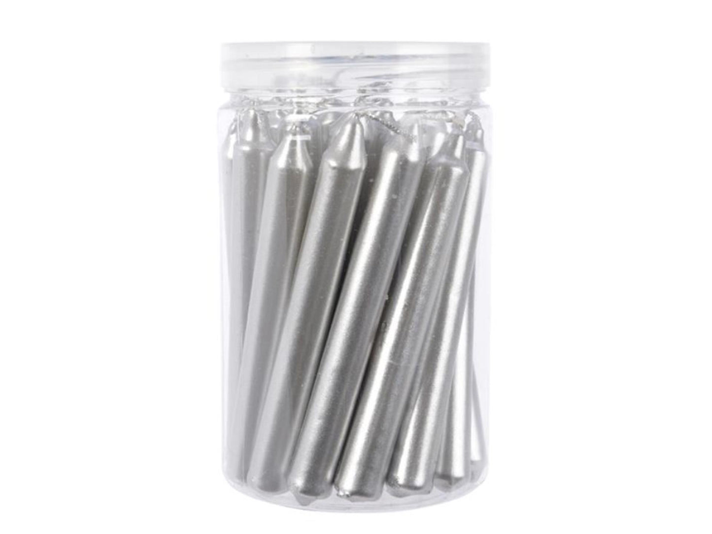 Decoris bougies pour sapin de Noël argent1,3x10,5 cm 22 pcs