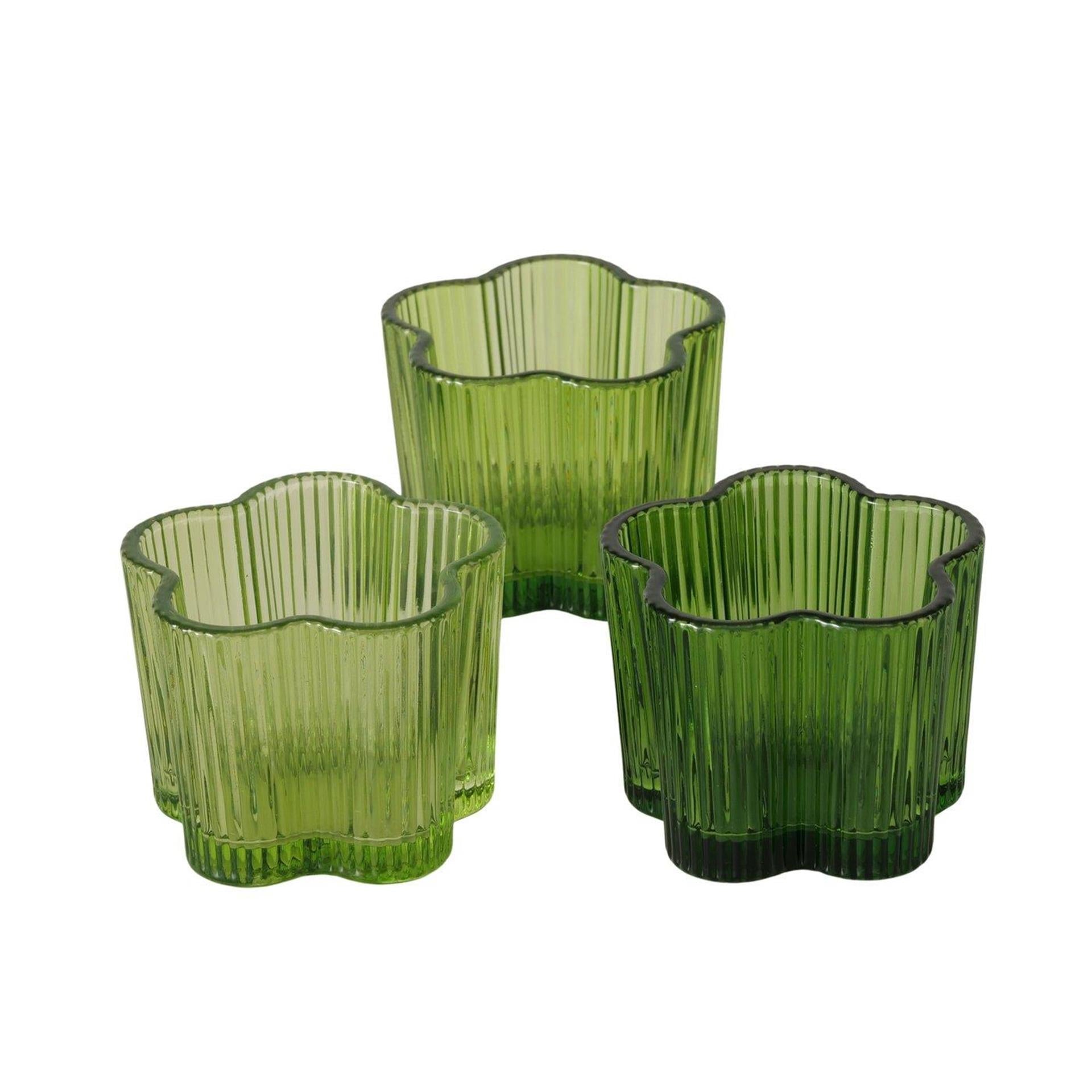 Boltze home photophore verre vert ø7,8xh6cm