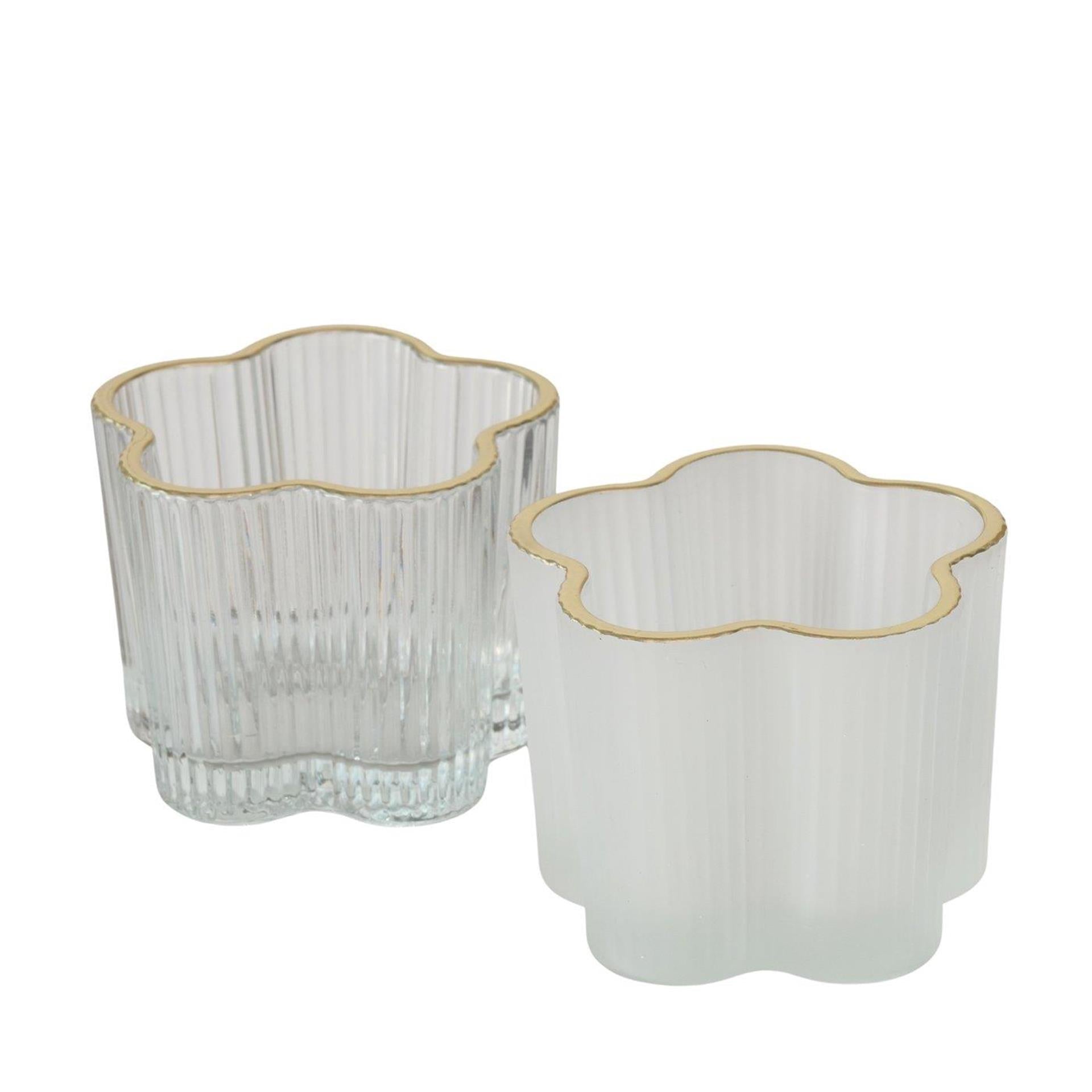 Boltze home photophore verre fleur ø7,8x6cm