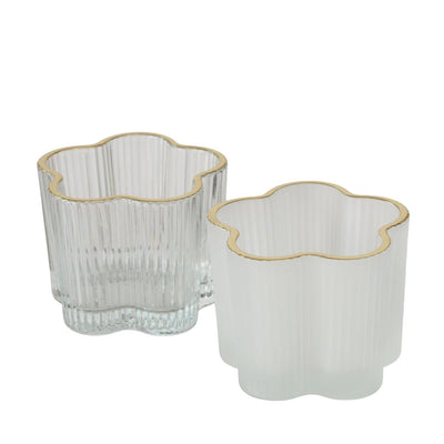 Boltze home photophore verre fleur ø7,8x6cm