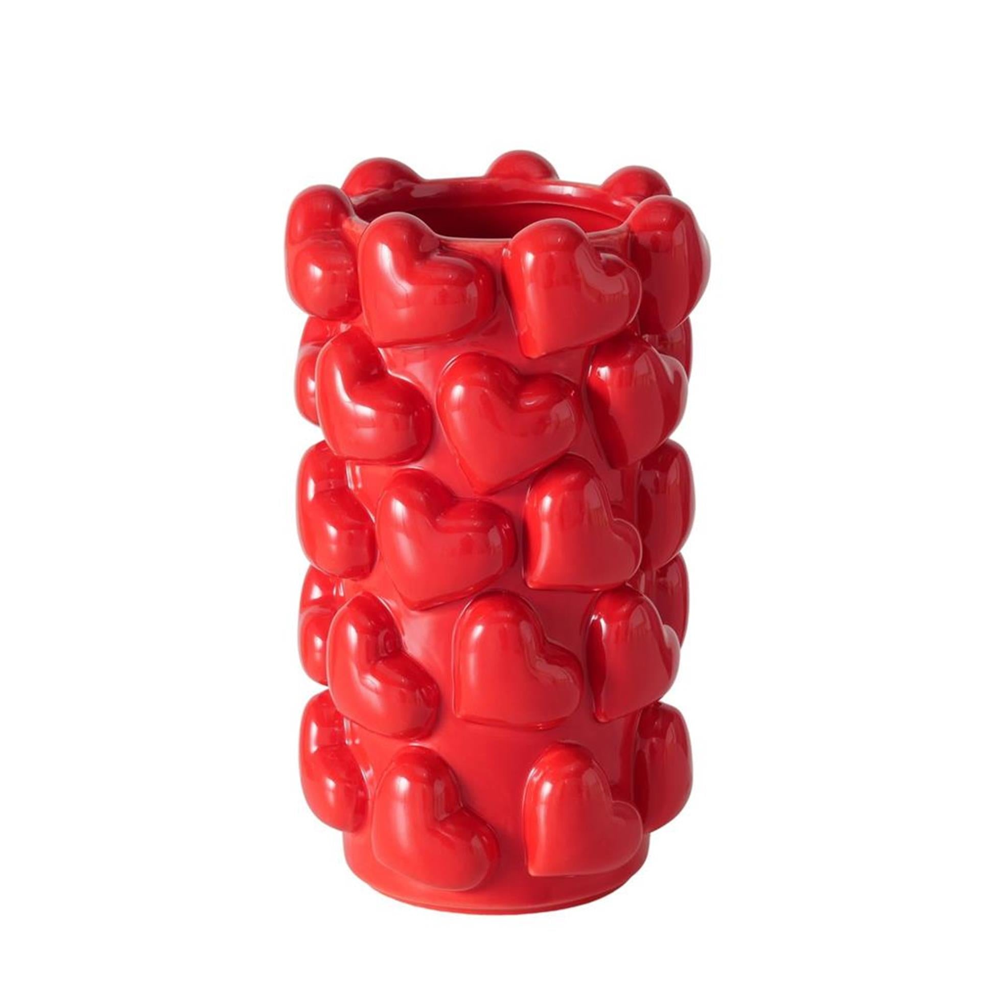 Vase maison Boltze avec coeurs h20cm