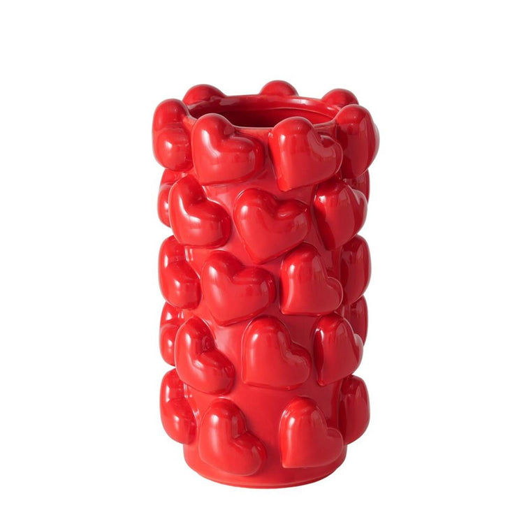 Vase maison Boltze avec coeurs h20cm