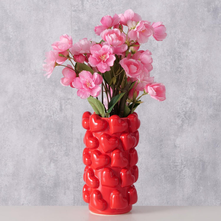 Vase maison Boltze avec coeurs h20cm