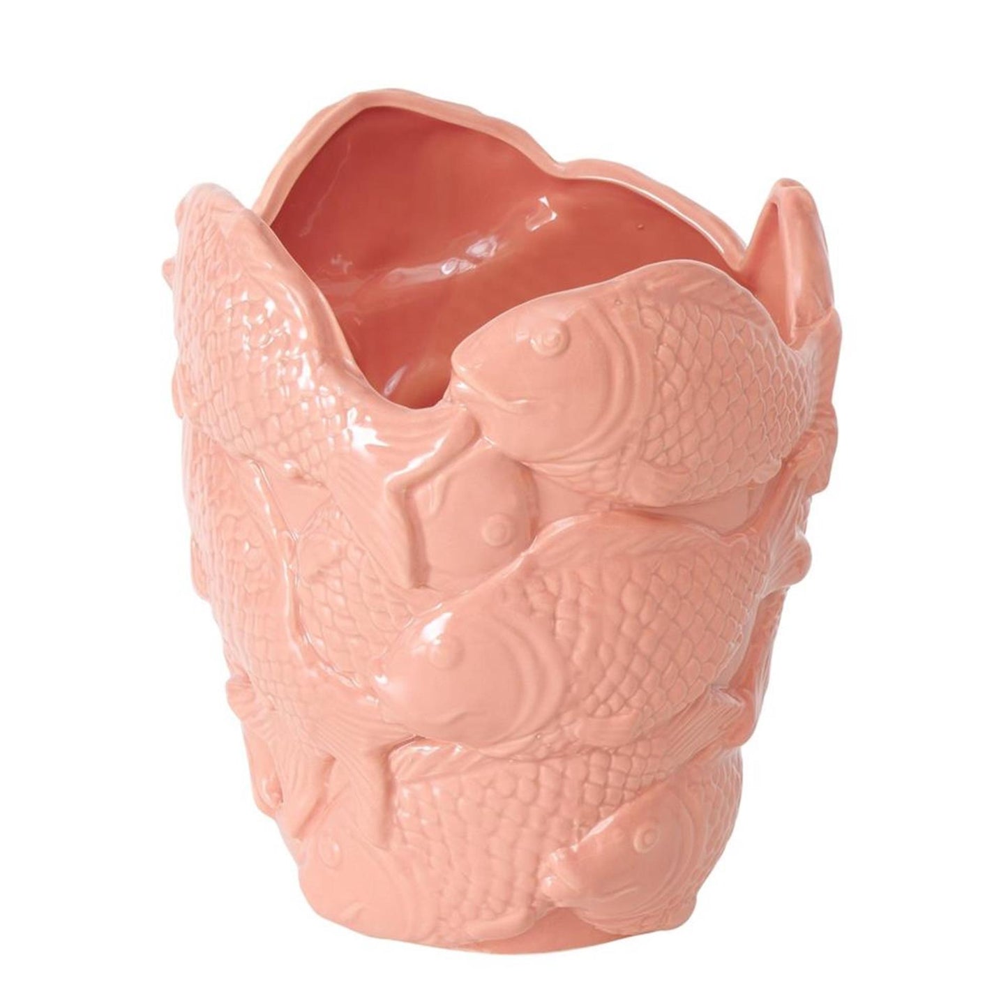 Boltze home pot de fleur poisson h22cm rose