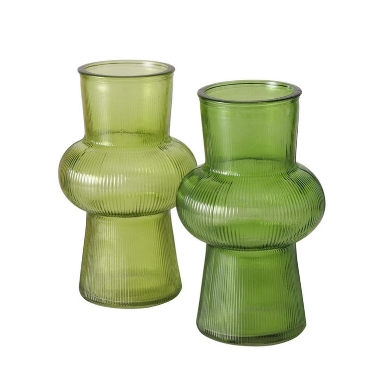 Boltze home vase verre vert h20cm