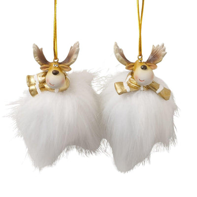 Boltze home Pendentif de Noël cerf 5,5x5x7cm