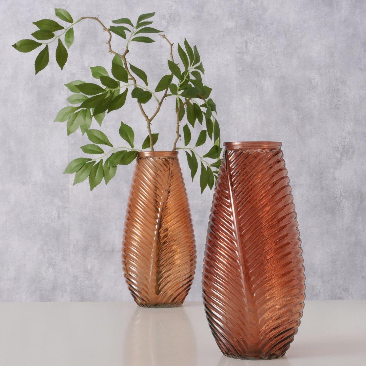 Boltze home vase leavo verre 13,5x13x28cm