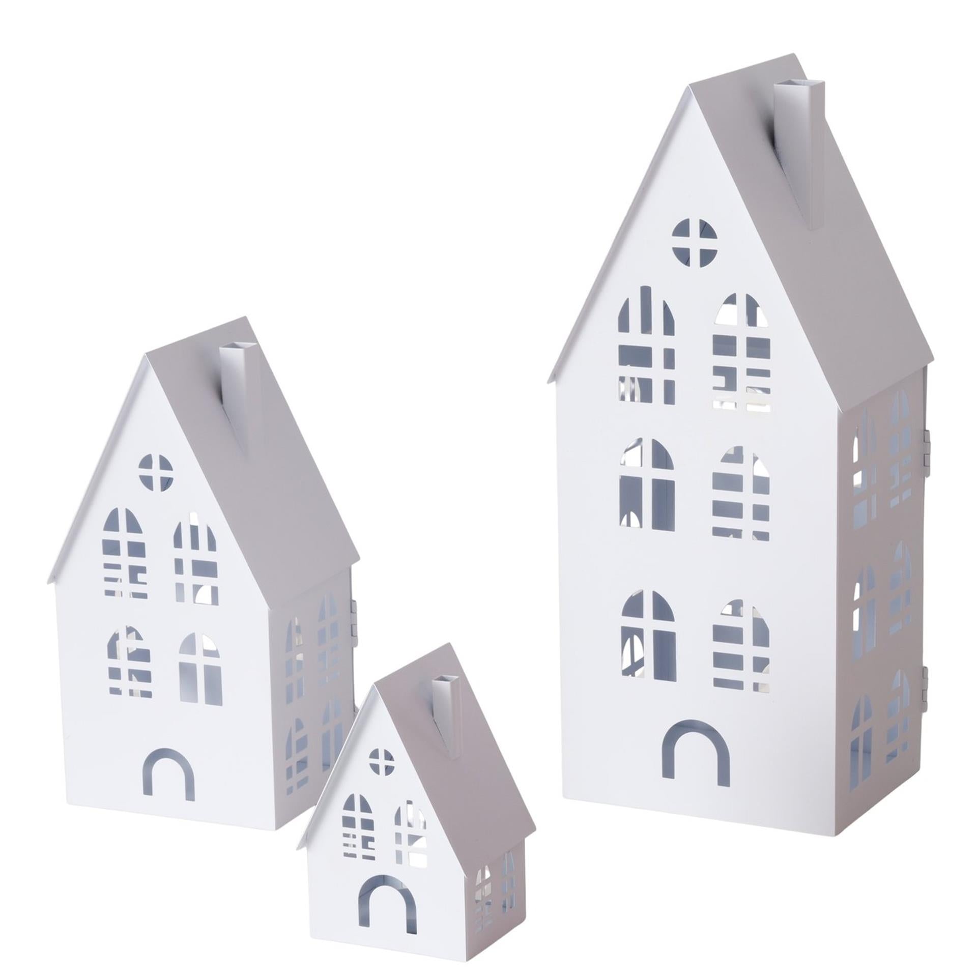 Boltze home ensemble de lanternes maison 3 pièces blanc