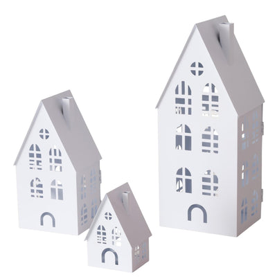 Boltze home ensemble de lanternes maison 3 pièces blanc