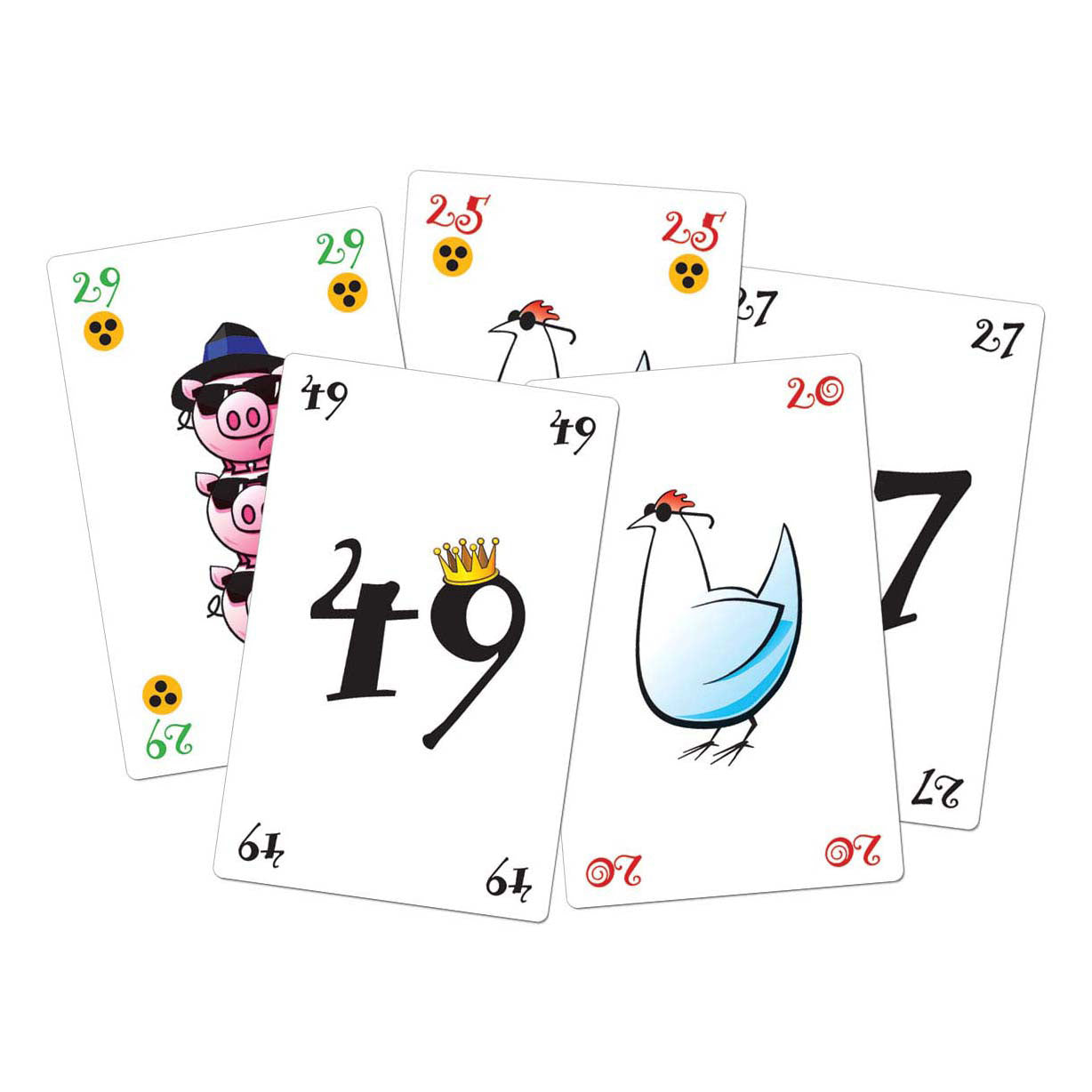 Jeu de cartes de poulet de jeux de gobelin blanc