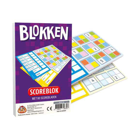 Blocs de jeux de gobelin blanc avec 80 feuilles de score
