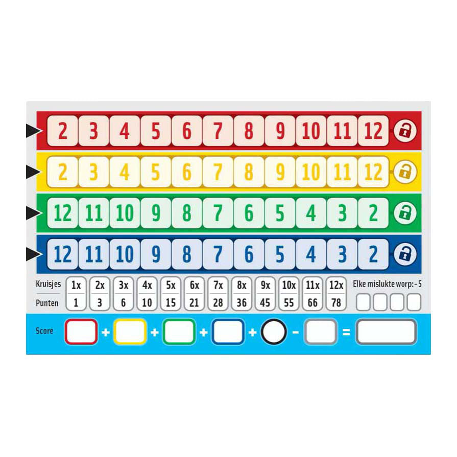 Jeux de gobelin blanc Qwixx à bord