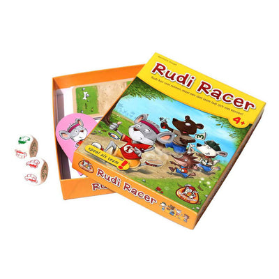 Jeux de gobelin blanc Rudi Racer - jeu de cartes en costume jaune
