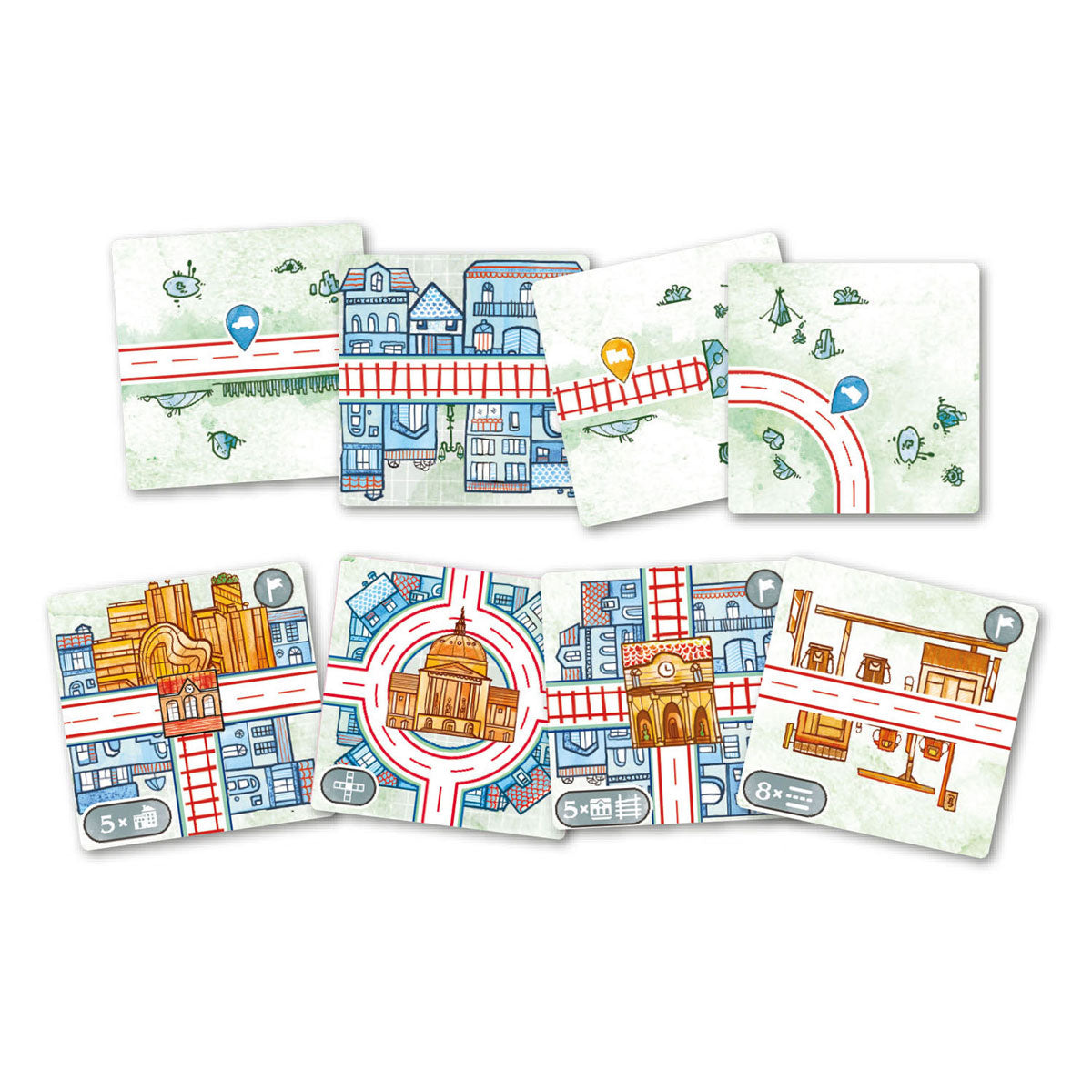 Tuiles de chemin de fer de jeux de gobelin blanc - jeu de société