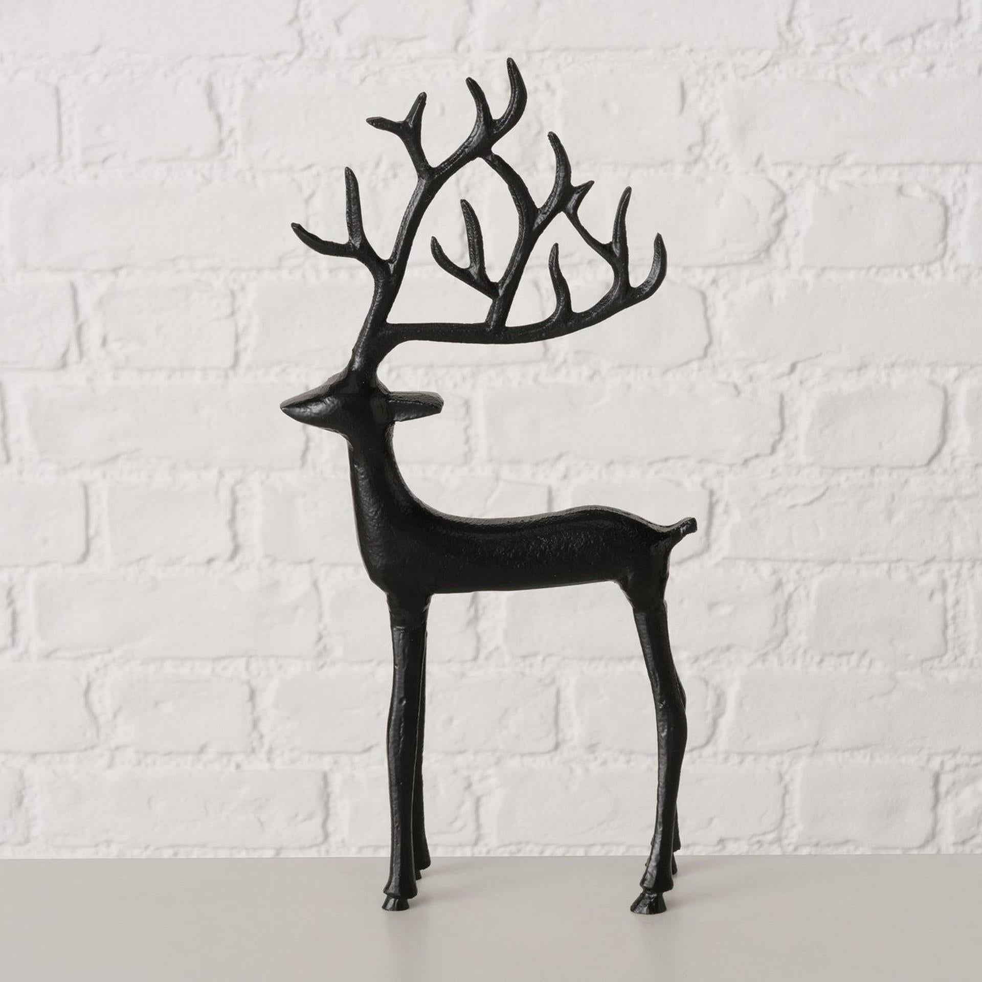 Boltze home figurine cerf noir 18x3x38cm