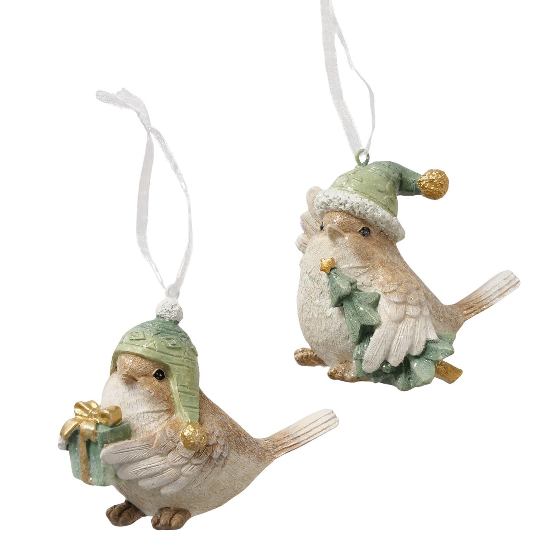 Boltze home Pendentif de Noël oiseau 7,5x7cm