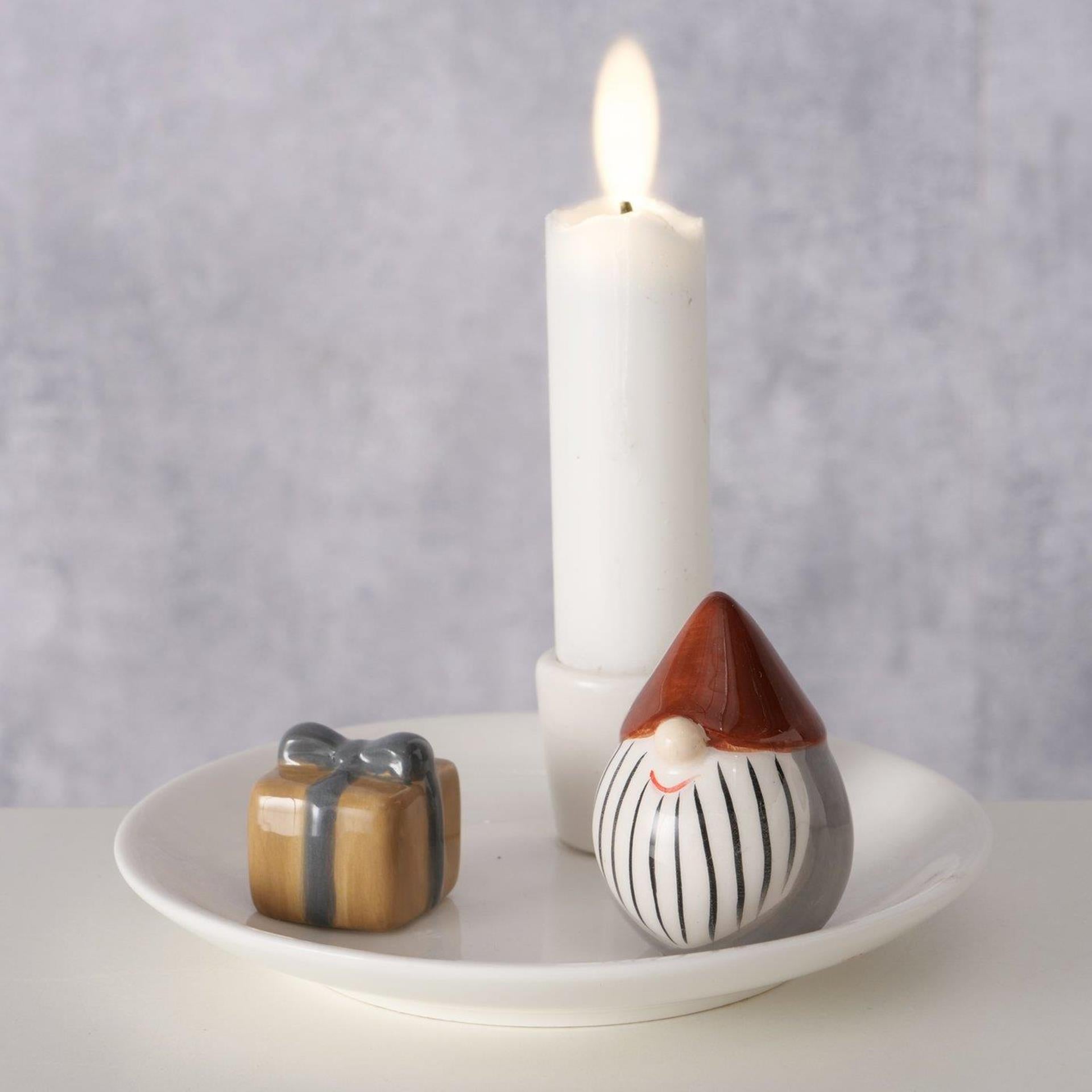 Bougeoir Boltze home avec gnome ø12cm