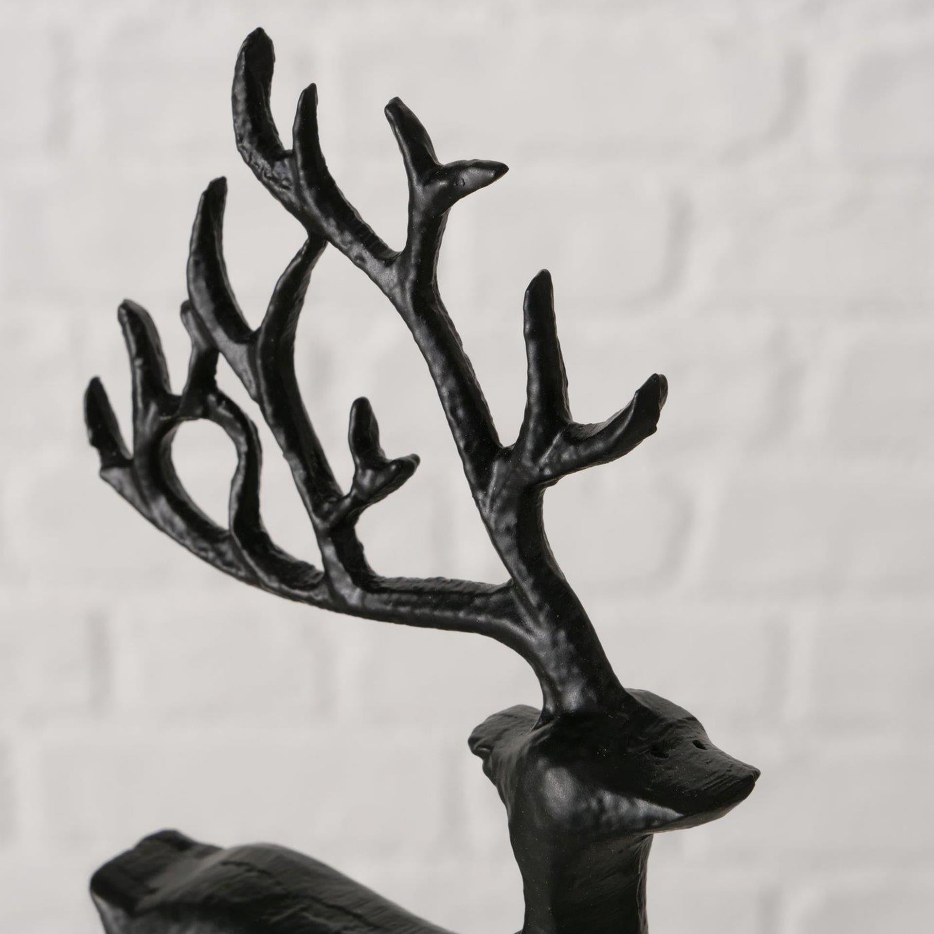 Boltze home figurine cerf noir 9x3x20cm