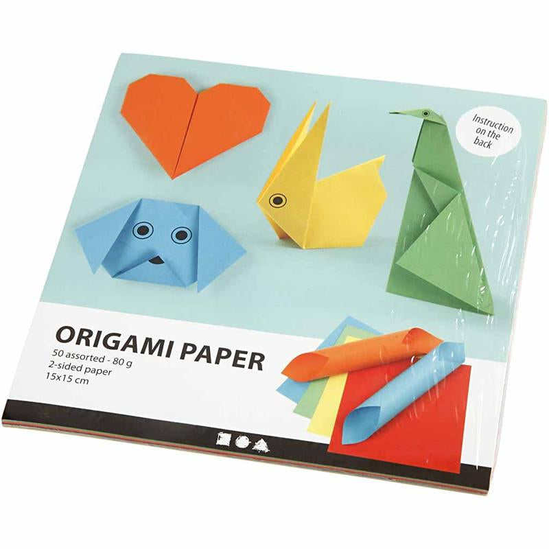 Papier origami Creativ company, format 15x15 cm, 80 gr, 5x10 feuilles 1 boîte