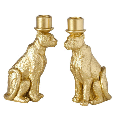 Bougeoir Boltze home léopard h17,7cm