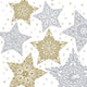 Serviettes Duni étoiles de neige blanc 33 x 33 cm | 12 pièces