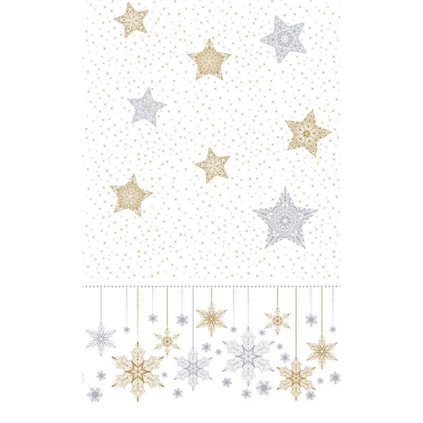 Nappe Duni étoiles de neige blanc 138x220