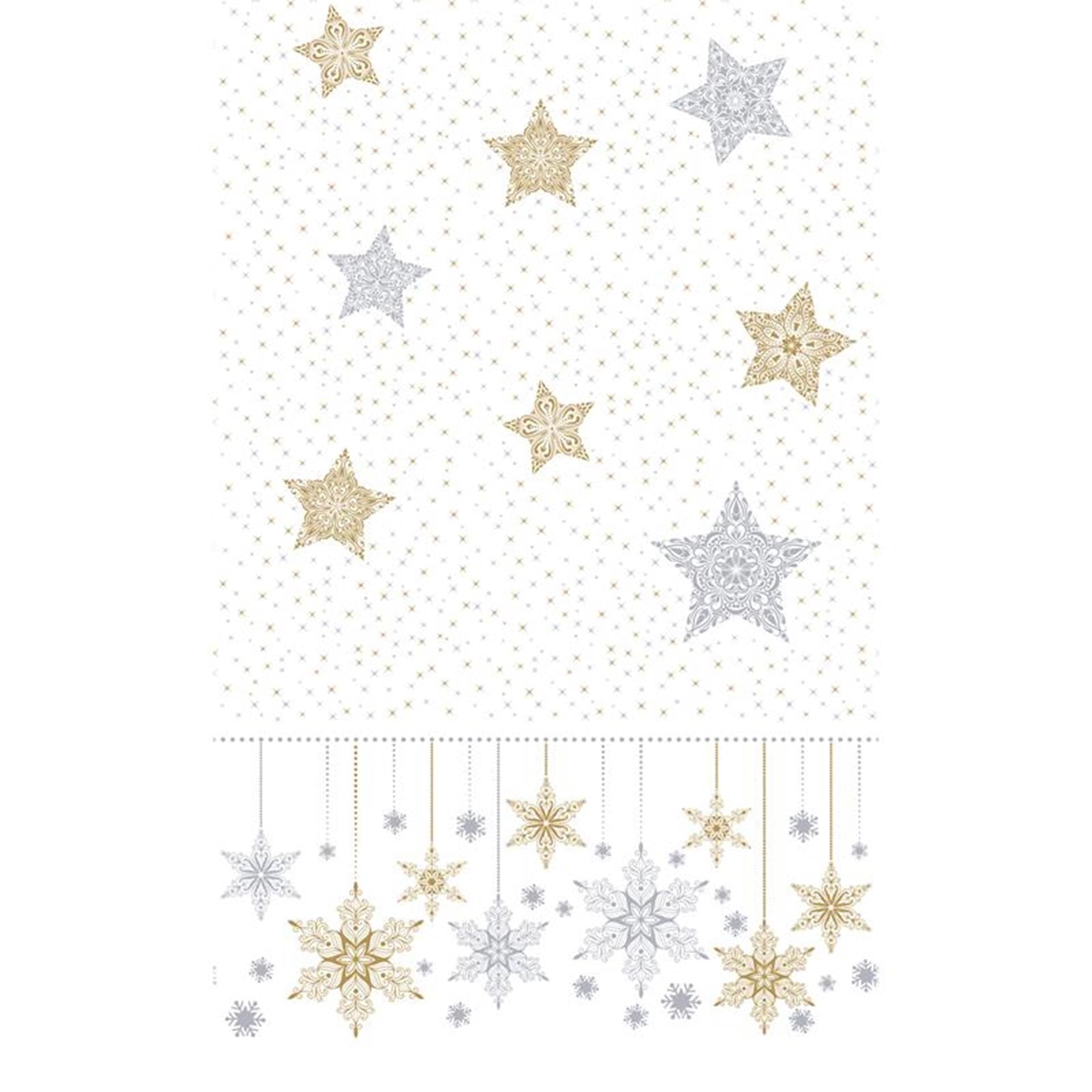Nappe Duni étoiles de neige blanc 138x220