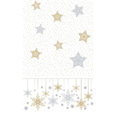 Nappe Duni étoiles de neige blanc 138x220