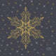 Serviettes Duni étoiles de neige noires 24 x 24 cm | 12 pièces