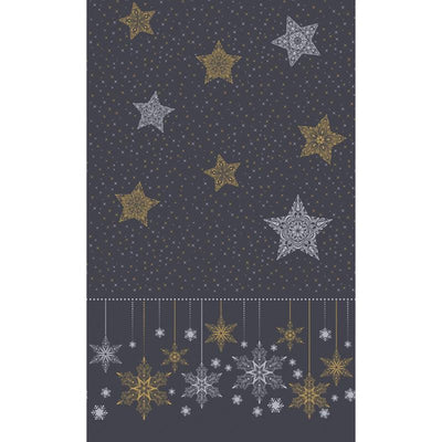 Nappe Duni étoiles de neige noir 138 x 220 cm | 5 pièces