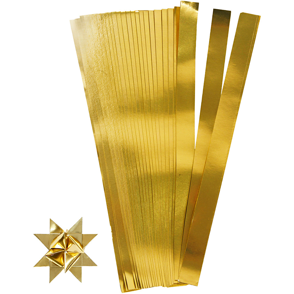 Bandes de tressage Creativ company, l: 73 cm, l: 25 mm, d 11,5 cm, or, 100 bandes 1 boîte