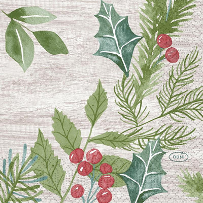 Serviettes Duni verdure d'hiver 24x24cm