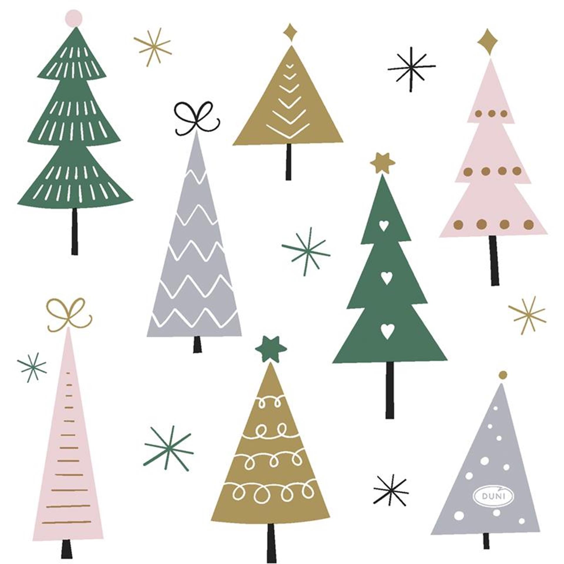 Serviettes Duni arbres de Noël 33x33cm