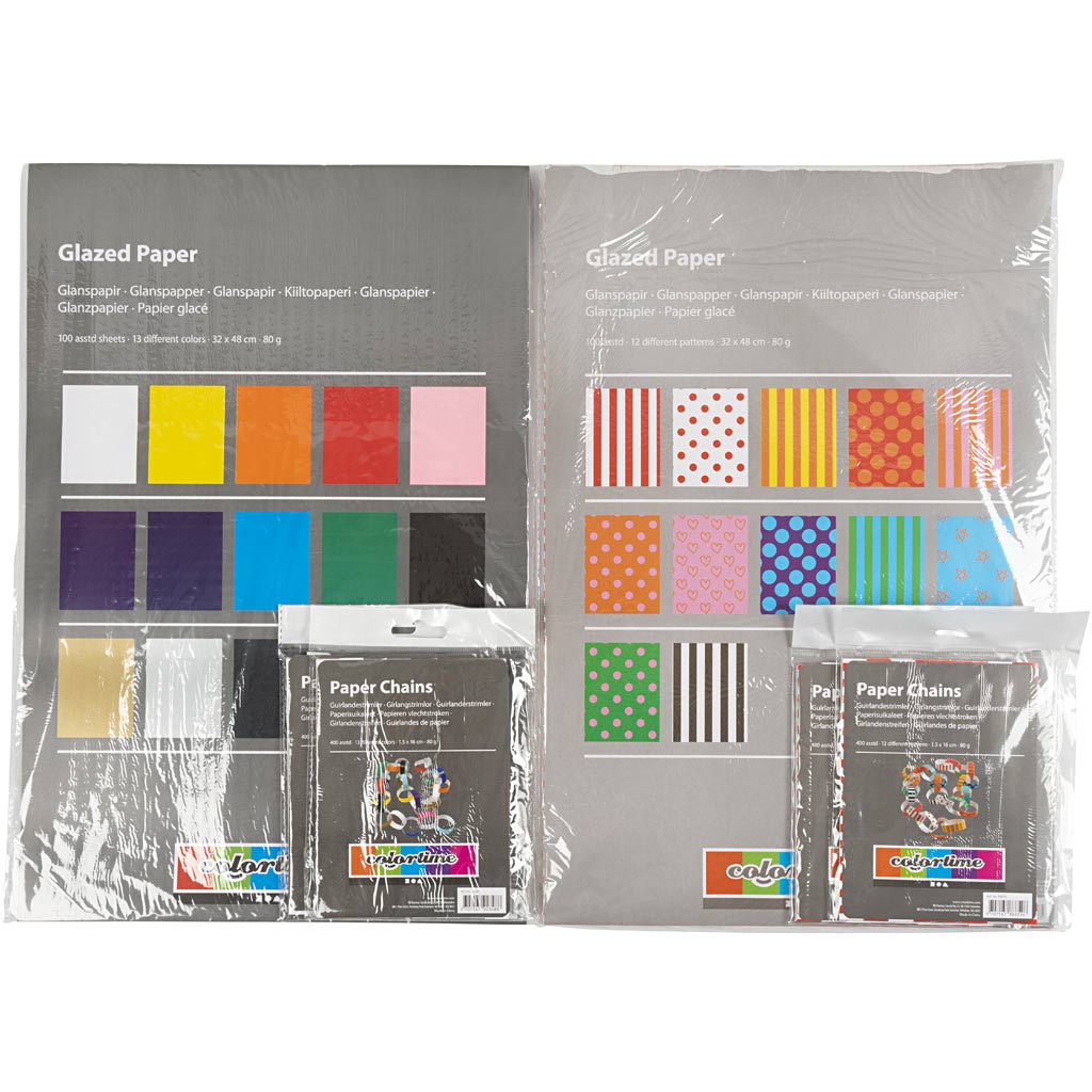 Papier brillant Creativ company, feuille 32x40 cm, 80 gr, 1 set