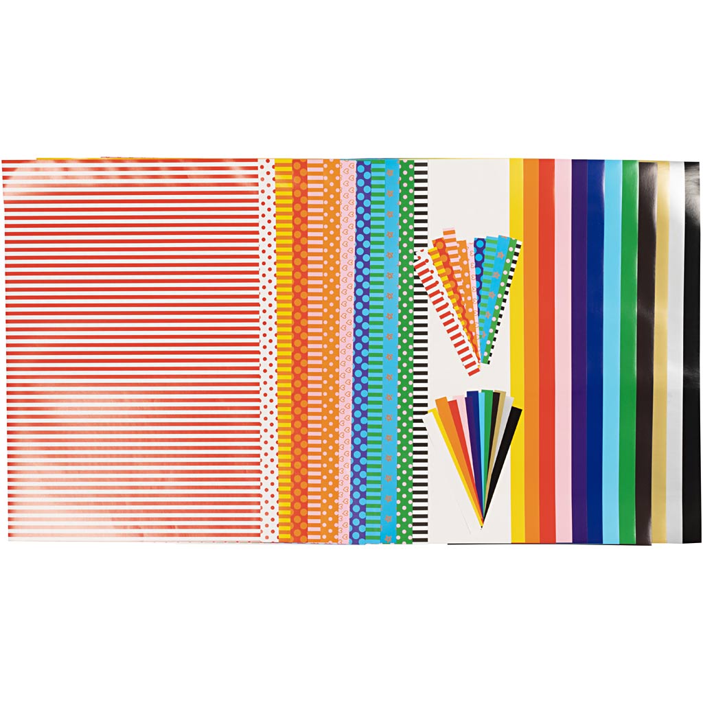 Papier brillant Creativ company, feuille 32x40 cm, 80 gr, 1 set