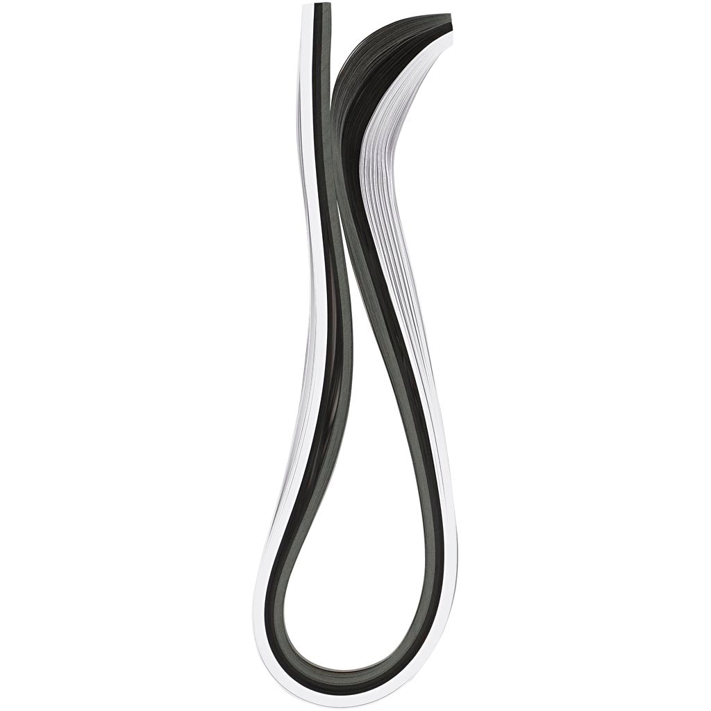 Creativ company bandes pour quilling, L : 78 cm, l : 5 mm, 120 g, noir, gris, blanc, 100 pièces 1 boîte