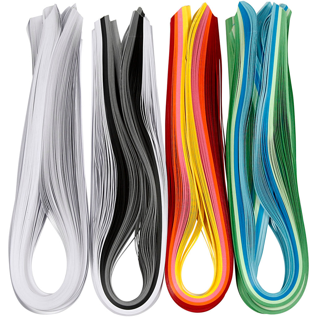 Creativ Company Quilling Strips, L: 78 cm, b: 5 mm, 120 gr, différentes couleurs, 12x100 pièce 1 boîte