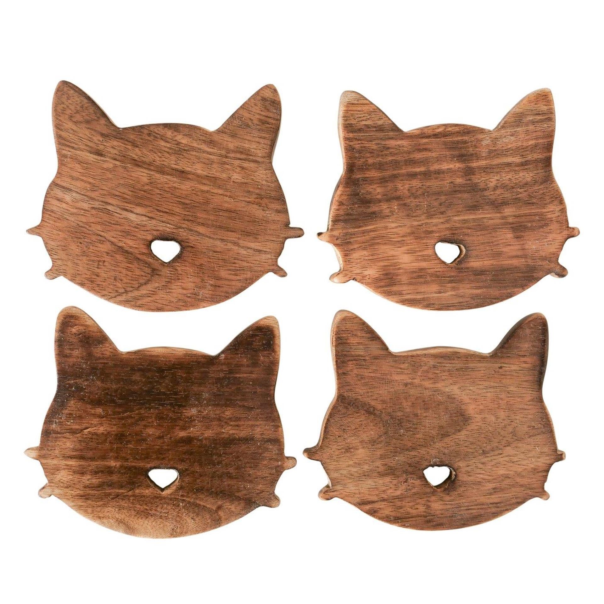 Boltze home dessous de verre chat bois 4 pièces