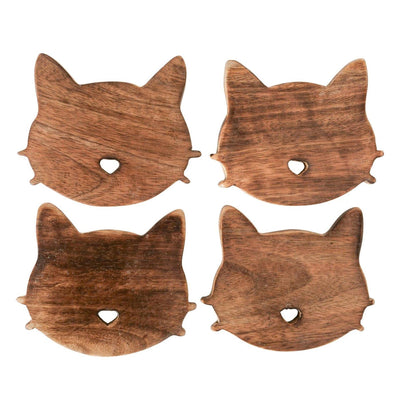 Boltze home dessous de verre chat bois 4 pièces