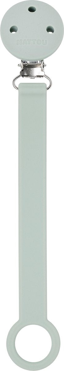 Nattou silicone - attache-tétine avec attache universelle - 21 cm - vert sauge clair