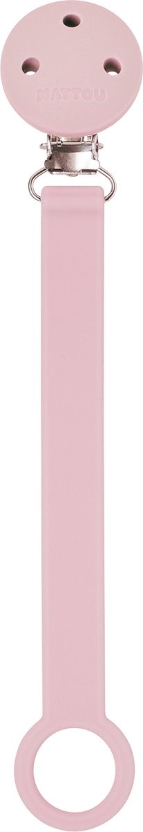 Nattou silicone - chaîne tétine avec attache universelle - 21 cm - rose