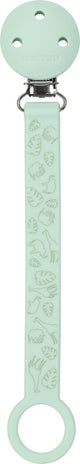 Nattou silicone - attache tétine avec attache universelle - 21 cm - motif vert menthe