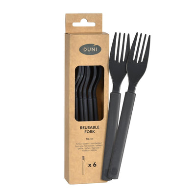Duni fourchettes en plastique granit 18cm 6 pcs