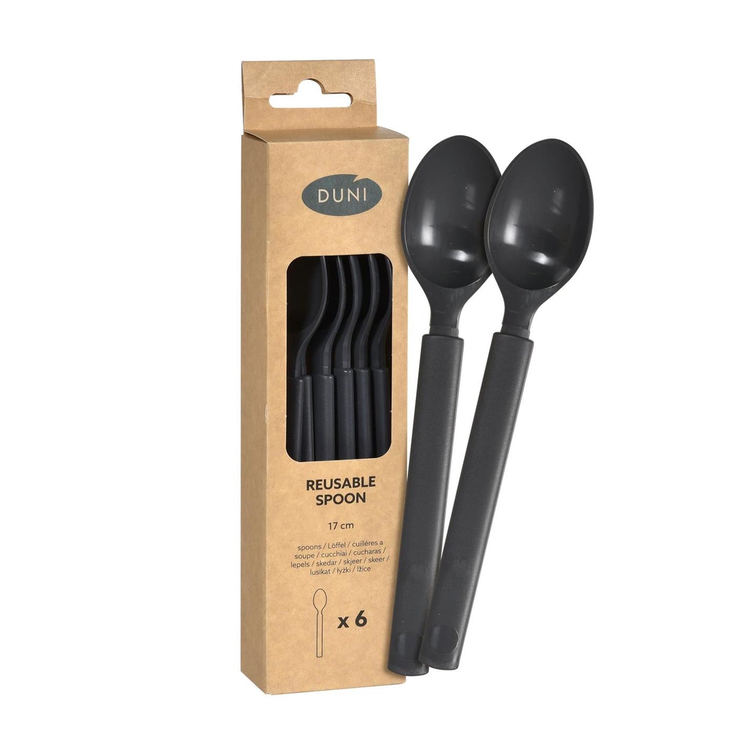 Duni cuillères en plastique granit 17cm 6 pcs
