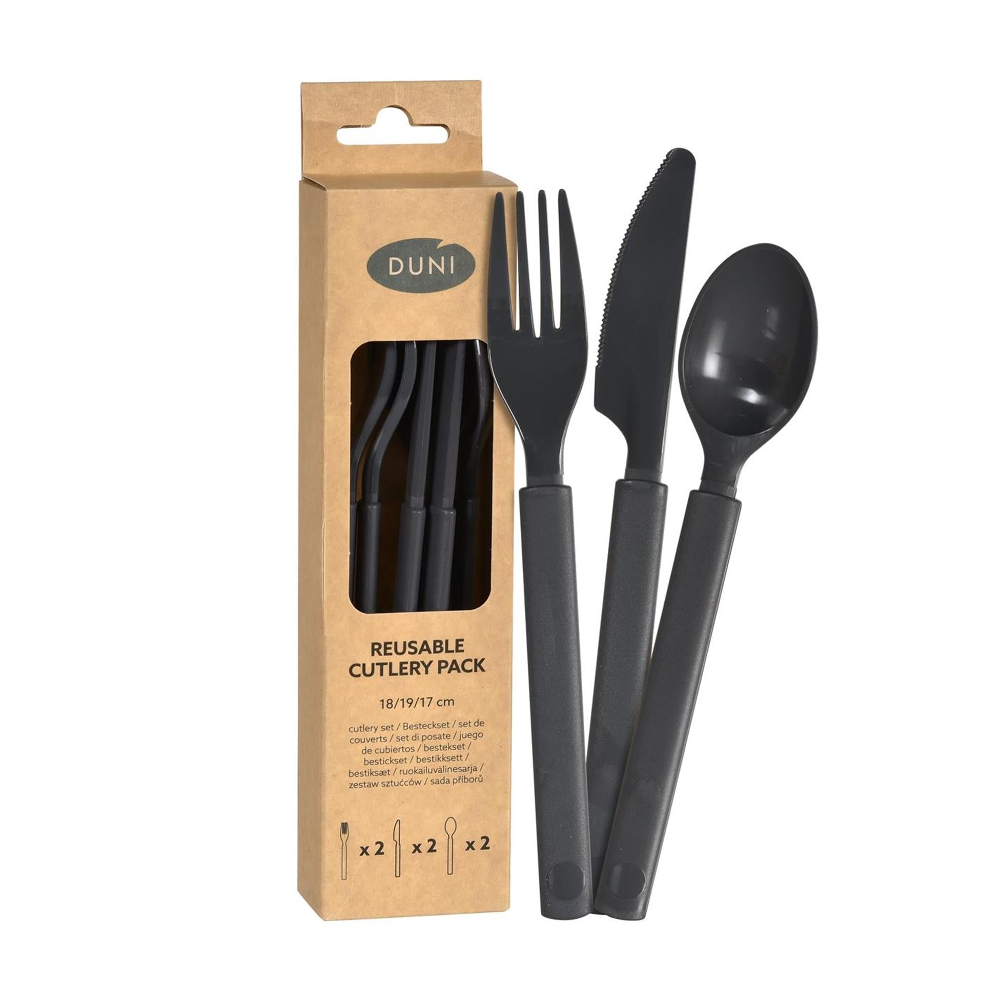 Ménagère en plastique Duni 6 pièces granit