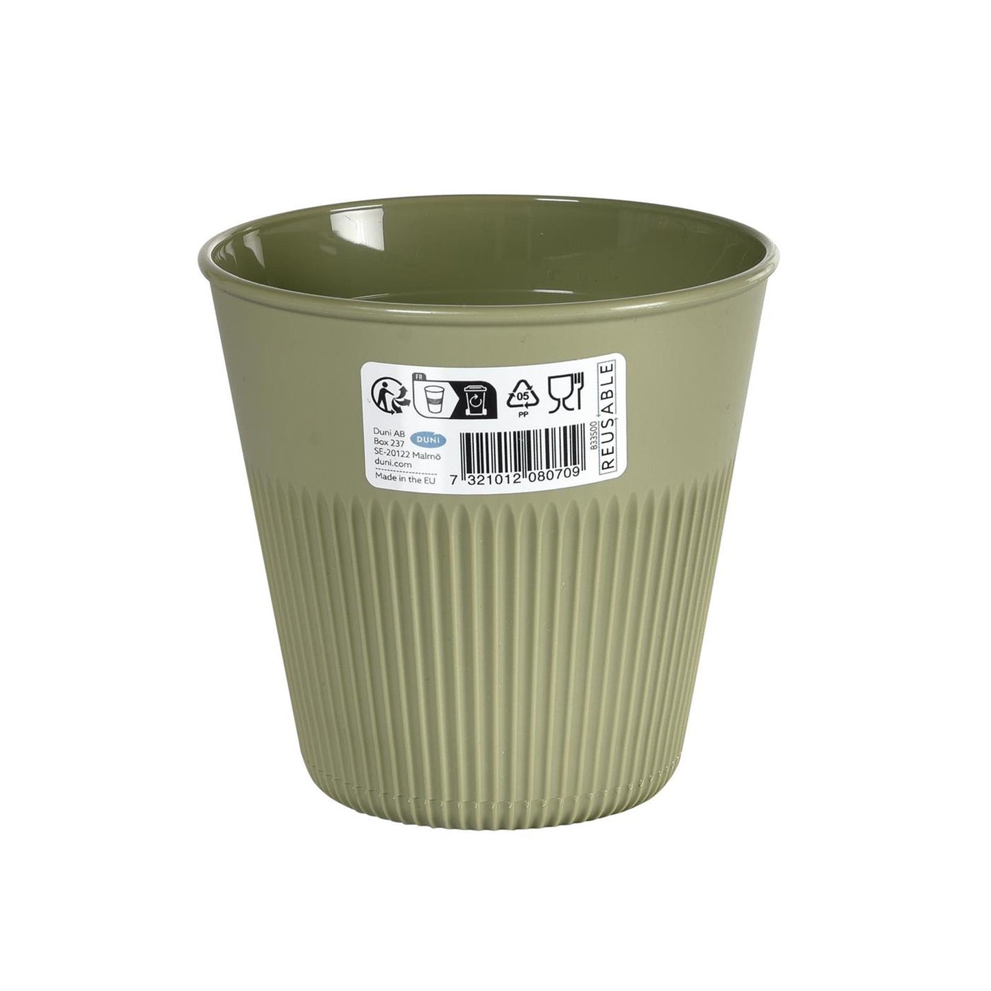 Gobelet plastique Duni rayures chaudes 24cl