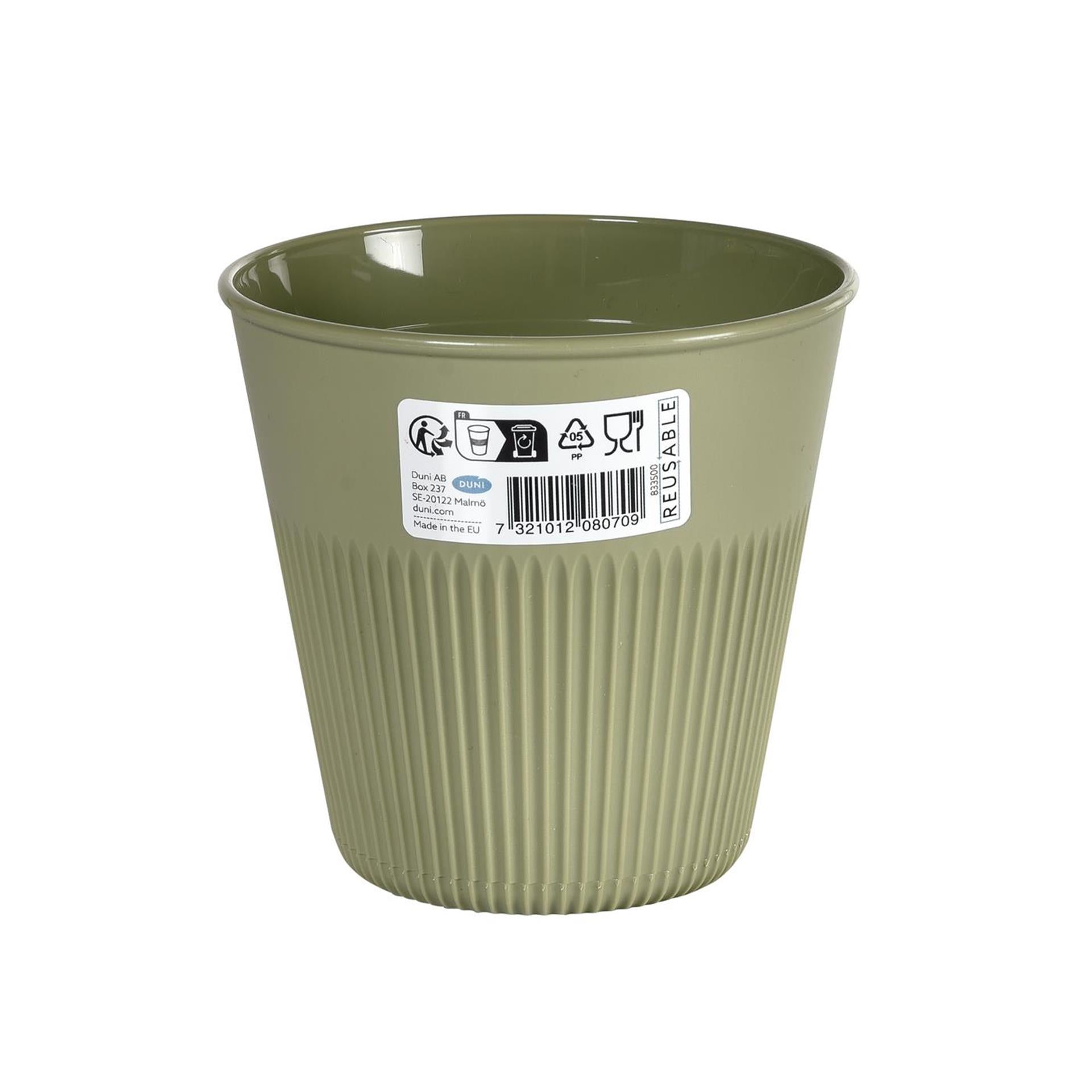 Gobelet plastique Duni rayures chaudes 24cl