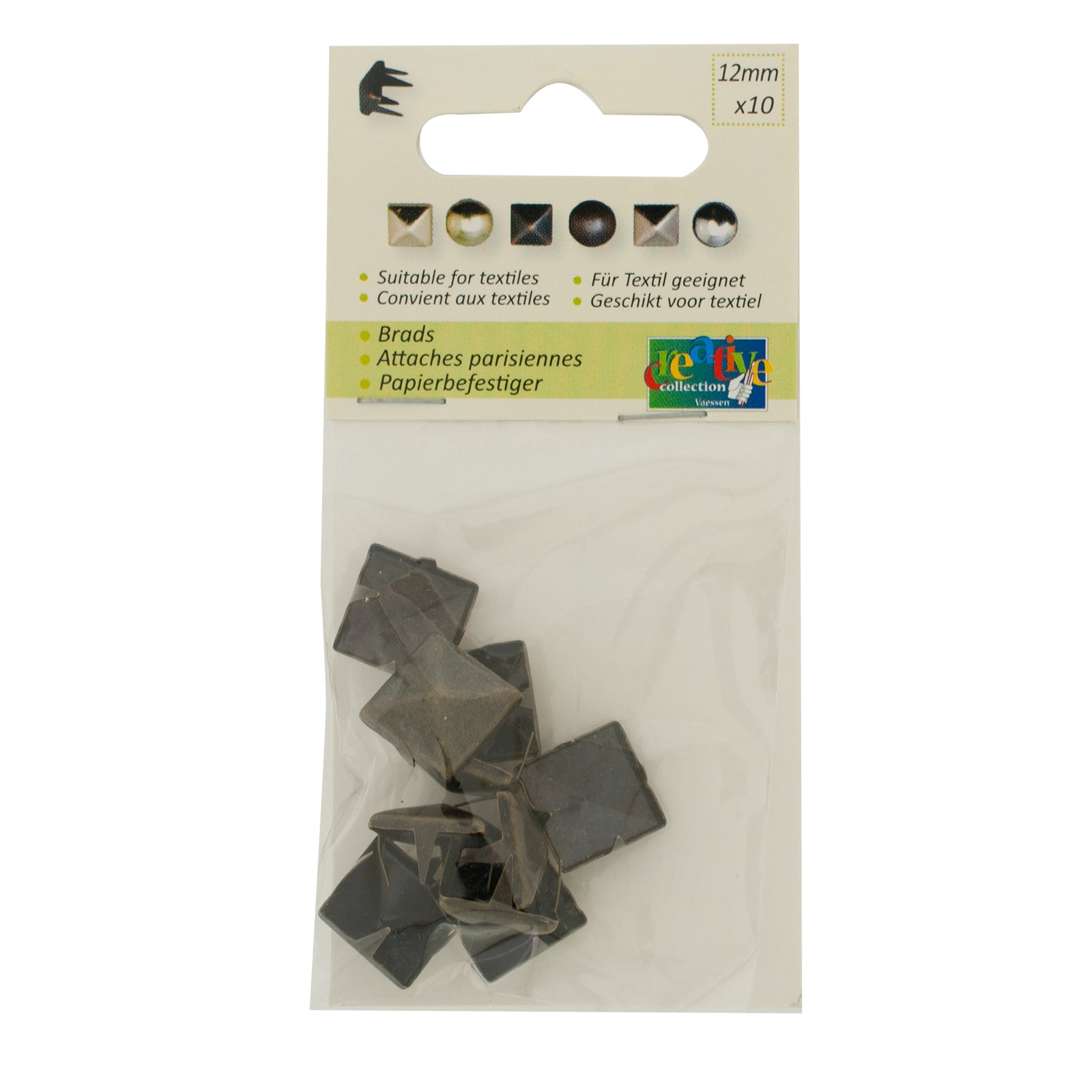 Vaessen creative • clous carrés 12x12mm 10pcs bronze