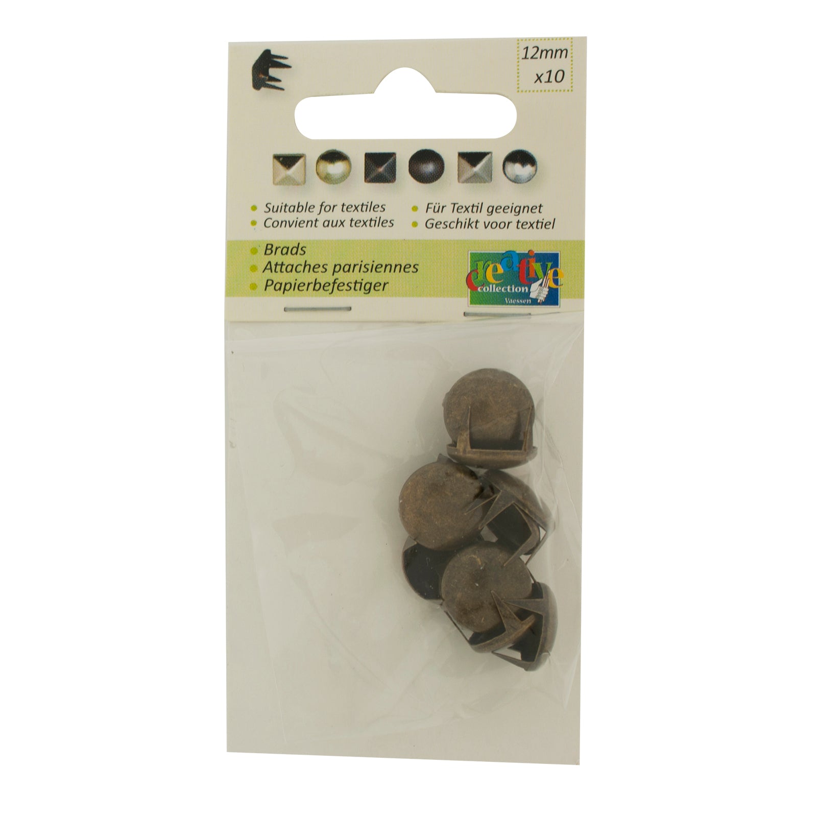 Vaessen creative • clous ronds 12mm 10pcs bronze