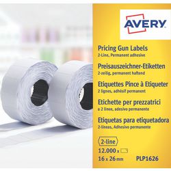 Etiquettes plp1626 avery 2 lignes 26x16mm blanc 10 rouleaux